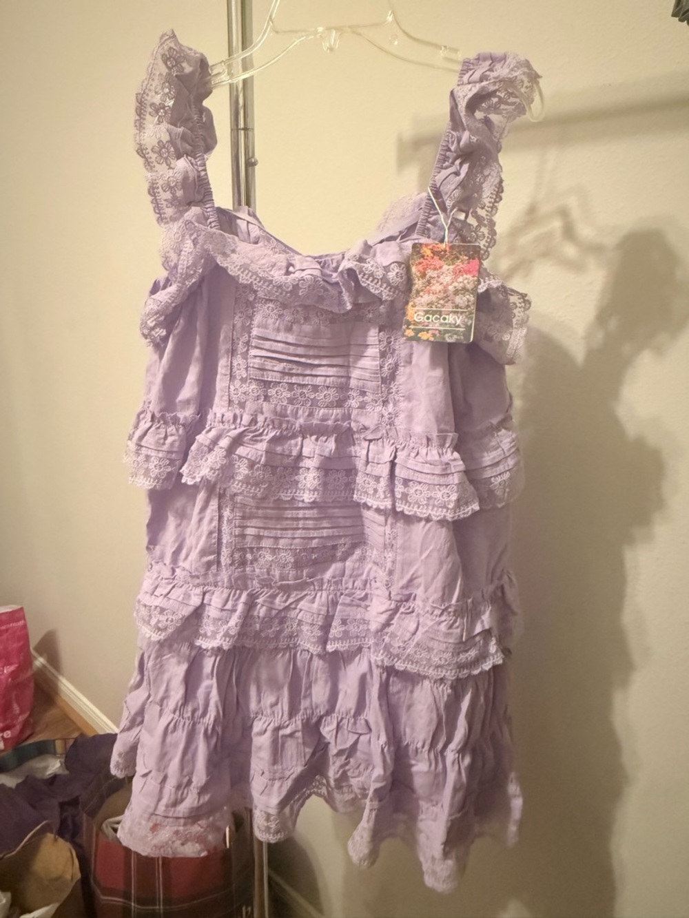 Women’s PURPLE Tiered Ruffle Romper Jumpsuit